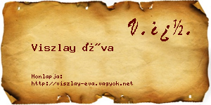 Viszlay Éva névjegykártya