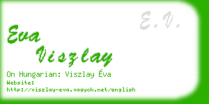eva viszlay business card